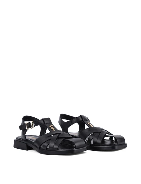 Женские сандалии Attizzare кожаные черные - фото 3 - Miraton