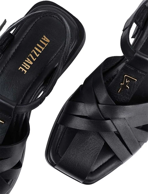 Женские сандалии Attizzare кожаные черные - фото 5 - Miraton