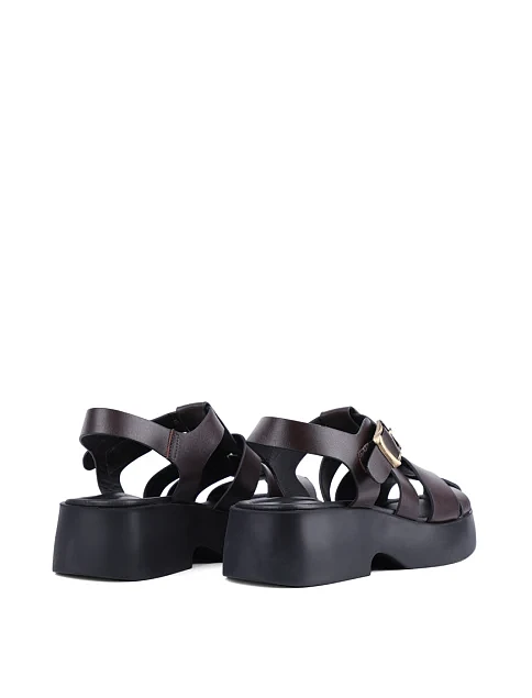 Женские сандалии Attizzare кожаные коричневые - фото 4 - Miraton