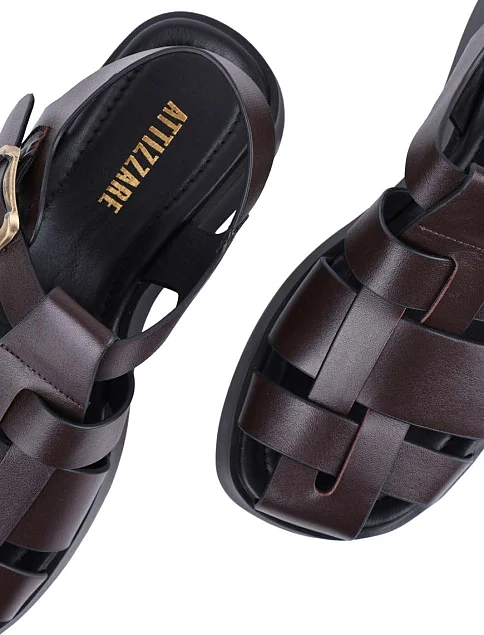 Женские сандалии Attizzare кожаные коричневые - фото 6 - Miraton