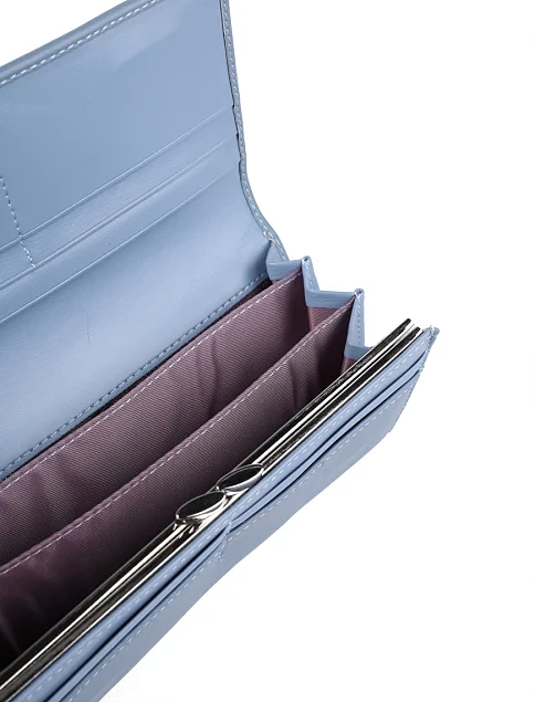 Женский кошелек из экокожи голубой на магните - фото 4 - Miraton