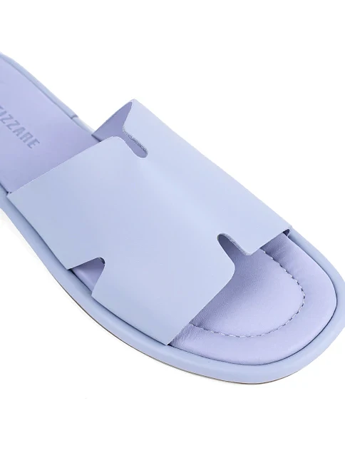 Женские шлепанцы Attizzare кожаные голубые - фото 5 - Miraton