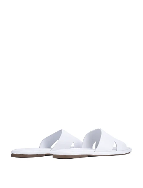 Жіночі шльопанці Attizzare шкіряні білі - фото 5 - Miraton