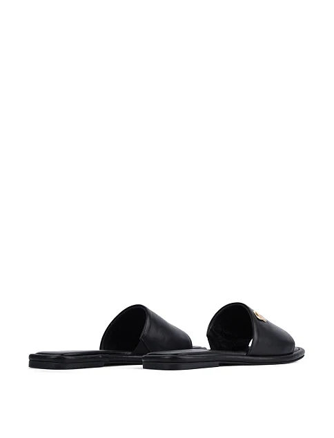 Женские шлепанцы Attizzare кожаные черные - фото 4 - Miraton