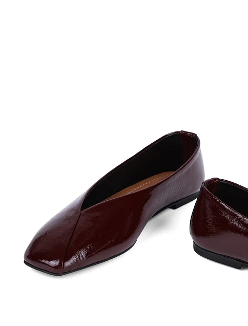 Женские балетки Attizzare лаковые бордовые - фото 2 - Miraton