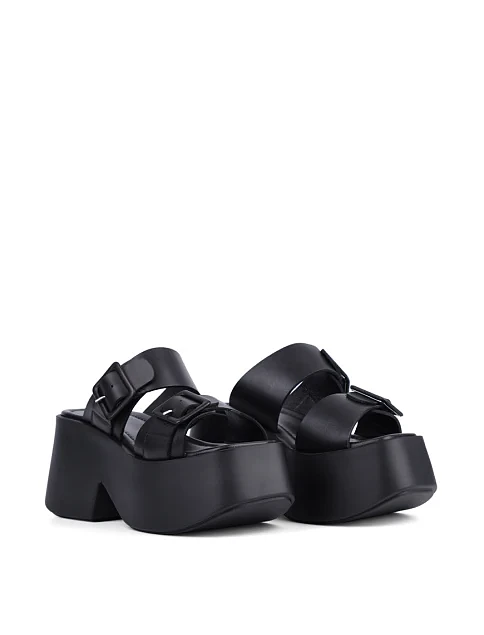 Женские сабо Attizzare кожаные черные - фото 3 - Miraton