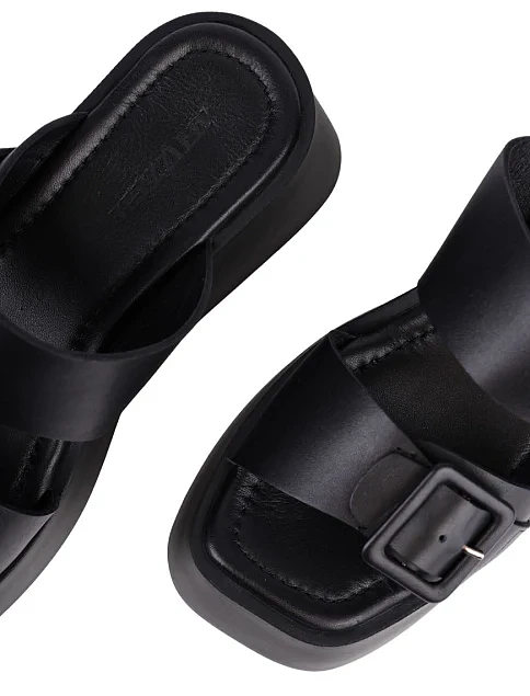 Женские сабо Attizzare кожаные черные - фото 5 - Miraton