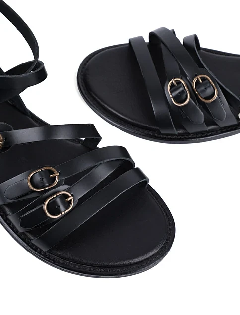 Жіночі сандалі Attizzare шкіряні чорні - фото 2 - Miraton