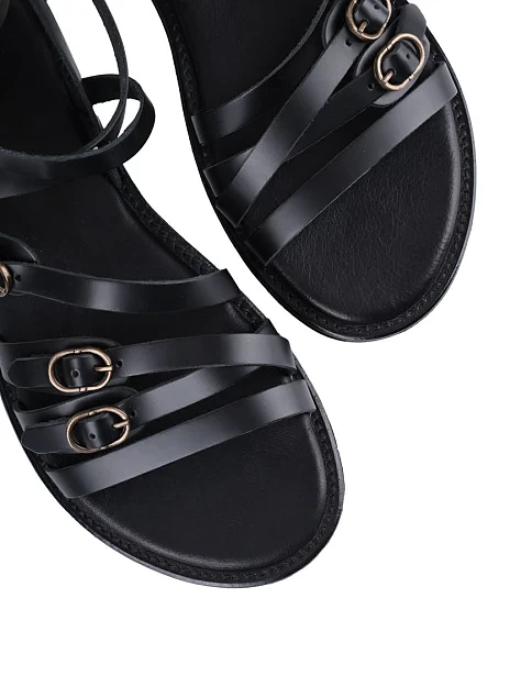 Жіночі сандалі Attizzare шкіряні чорні - фото 5 - Miraton