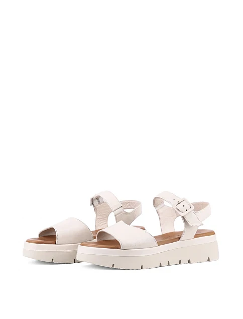 Жіночі сандалі Sekada шкіряні рисового кольору - фото 2 - Miraton