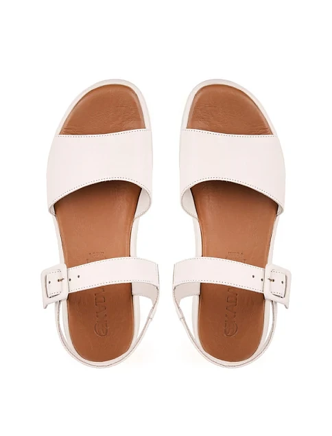 Жіночі сандалі Sekada шкіряні рисового кольору - фото 4 - Miraton