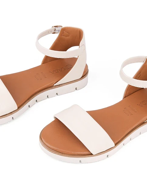 Жіночі сандалі Sekada шкіряні рисового кольору - фото 5 - Miraton