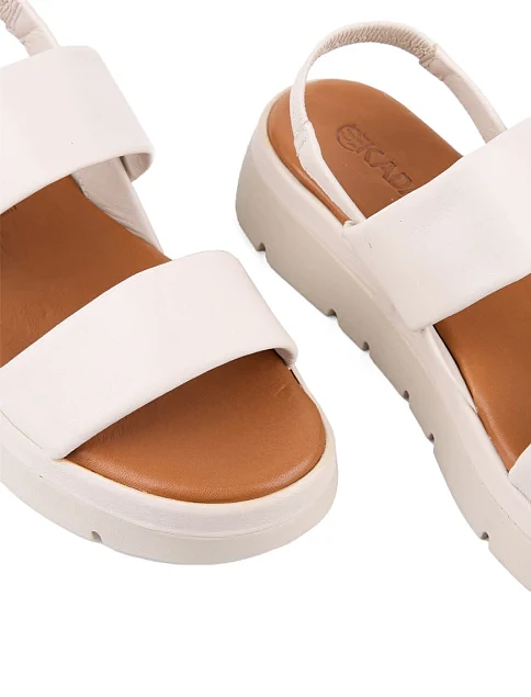 Жіночі сандалі Sekada шкіряні рисового кольору - фото 5 - Miraton