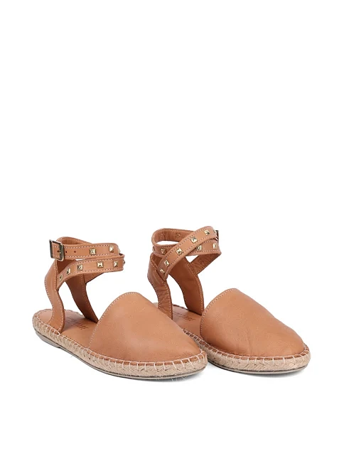 Женские эспадрильи Attizzare кожаные коричневые - фото 3 - Miraton