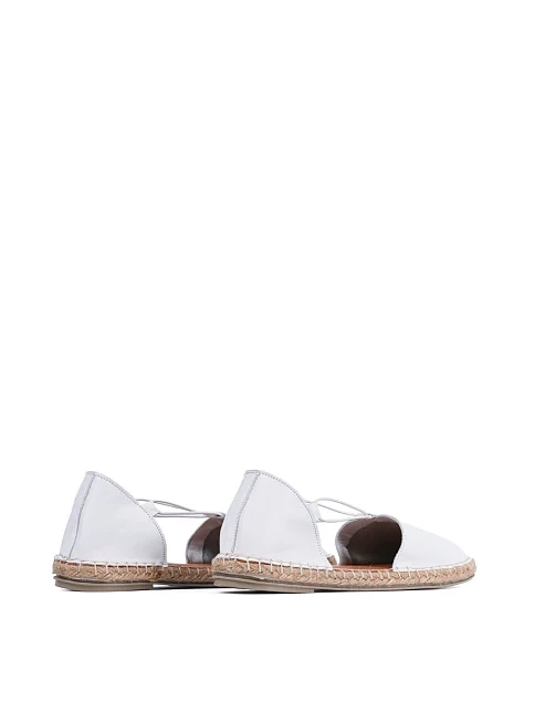 Женские эспадрильи Attizzare кожаные белые - фото 4 - Miraton