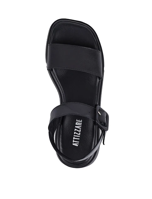 Женские сандалии Attizzare кожаные черные - фото 2 - Miraton