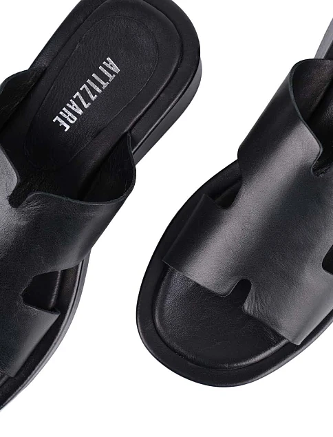 Женские сабо Attizzare кожаные черные - фото 5 - Miraton