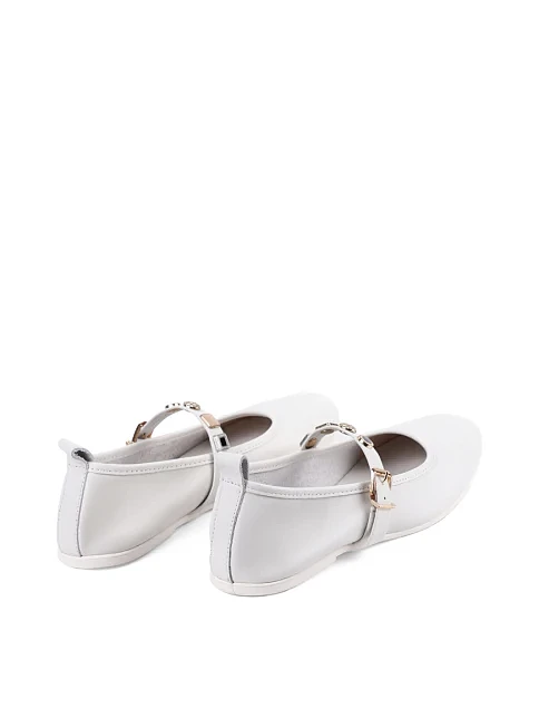 Женские балетки Attizzare кожаные рисового цвета - фото 4 - Miraton