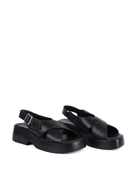 Женские босоножки Attizzare кожаные черные - фото 3 - Miraton