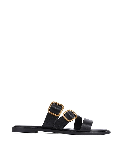 Жіночі шльопанці Attizzare шкіряні чорні - фото 1 - Miraton