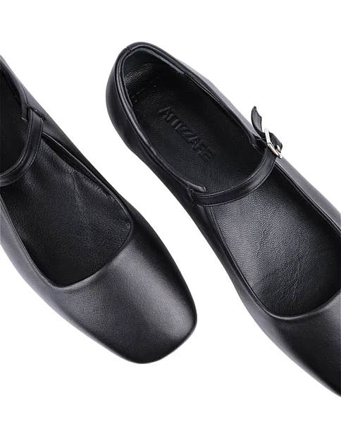Женские балетки Мэри Джейн Attizzare кожаные черные - фото 5 - Miraton