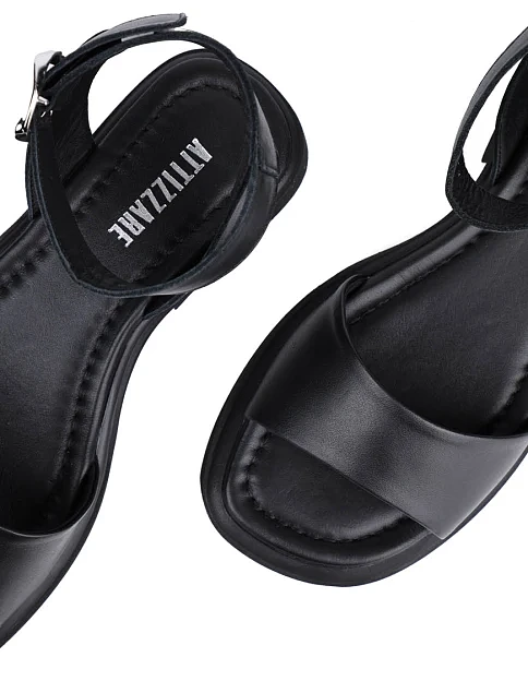 Женские сандалии Attizzare кожаные черные - фото 5 - Miraton