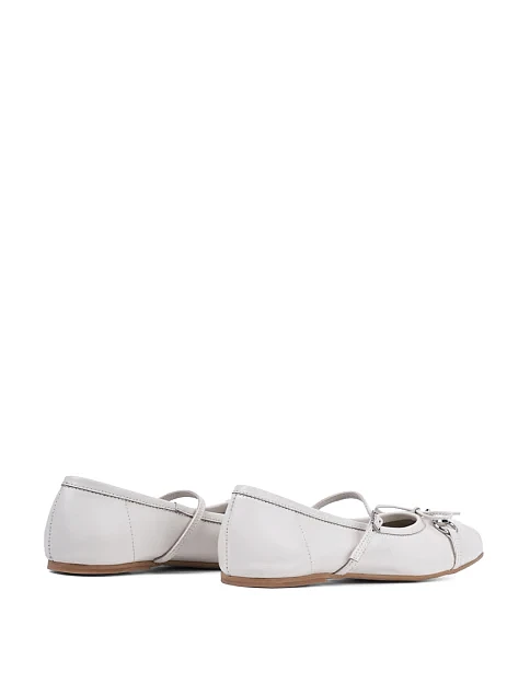 Женские балетки Attizzare кожаные рисового цвета - фото 4 - Miraton