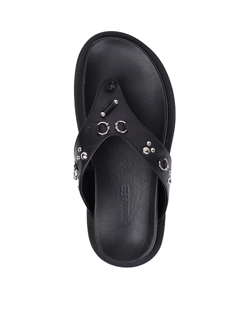 Женские шлепанцы Attizzare кожаные черные - фото 2 - Miraton