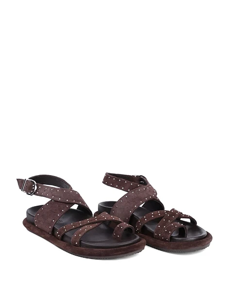 Женские сандалии Attizzare замшевые коричневые - фото 3 - Miraton