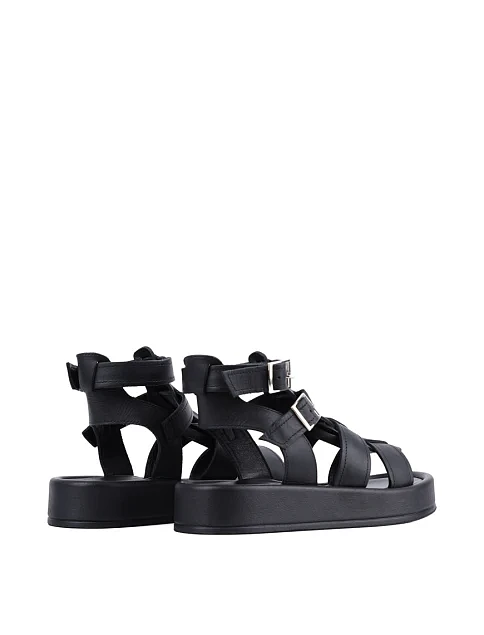 Женские сандалии Attizzare кожаные черные - фото 4 - Miraton