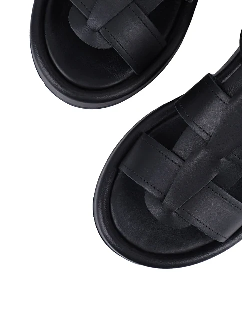 Женские сандалии Attizzare кожаные черные - фото 5 - Miraton