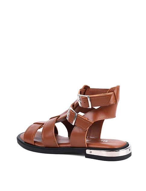 Женские сандалии Attizzare кожаные коричневые - фото 4 - Miraton