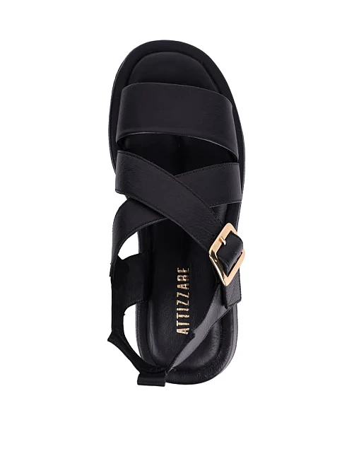 Женские сандалии Attizzare кожаные черные - фото 5 - Miraton