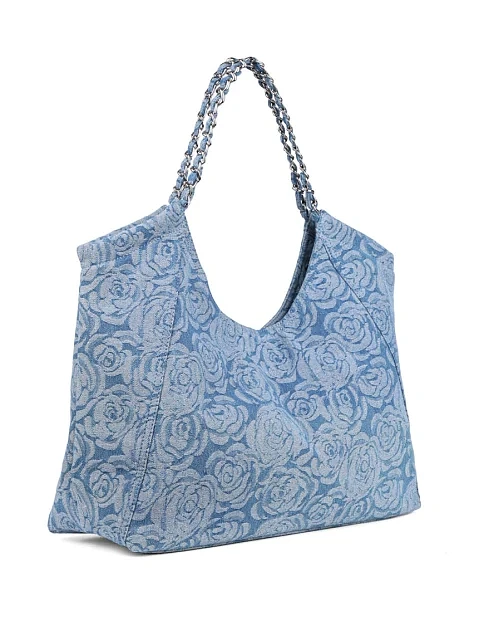 Женская сумка шоппер MIRATON джинсовая голубая - фото 2 - Miraton