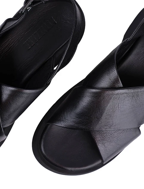 Женские сандалии Attizzare кожаные черные - фото 5 - Miraton