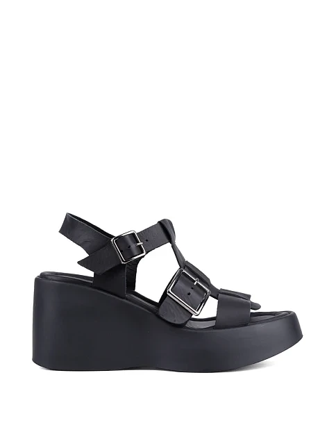 Женские босоножки Attizzare кожаные черные - фото 1 - Miraton