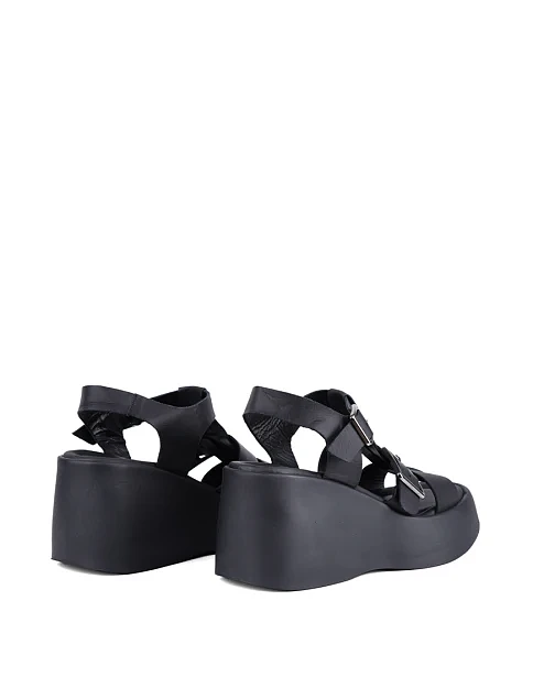 Женские босоножки Attizzare кожаные черные - фото 4 - Miraton