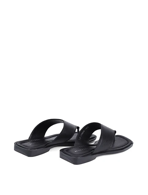 Женские шлепанцы Attizzare кожаные черные - фото 4 - Miraton