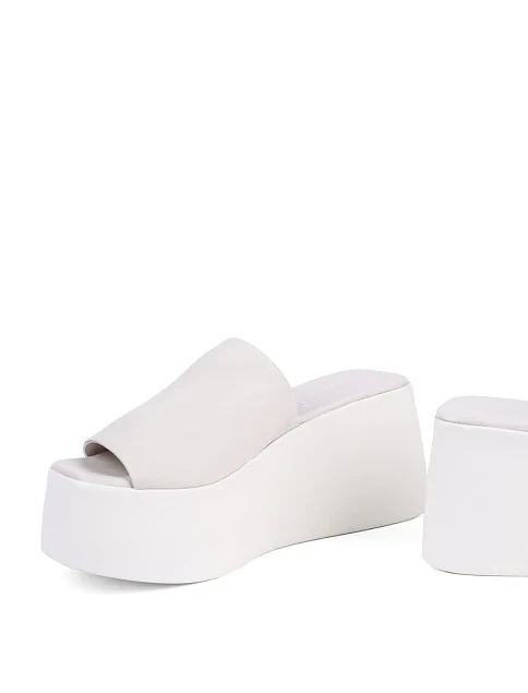 Женские сабо Attizzare кожаные рисового цвета - фото 2 - Miraton