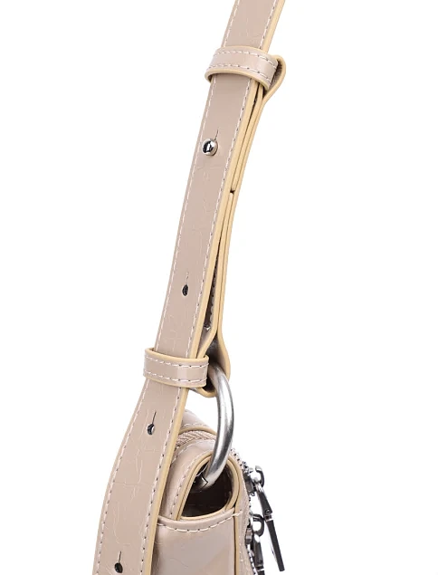 Женская сумка хобо MIRATON кожаная бежевая - фото 4 - Miraton