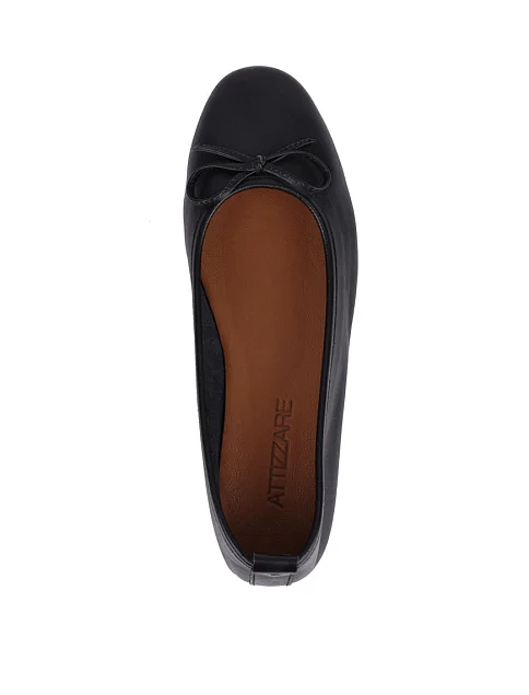 Женские балетки Attizzare кожаные черные - фото 2 - Miraton