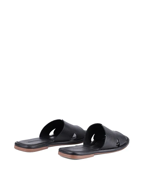 Женские шлепанцы Attizzare кожаные черные - фото 4 - Miraton