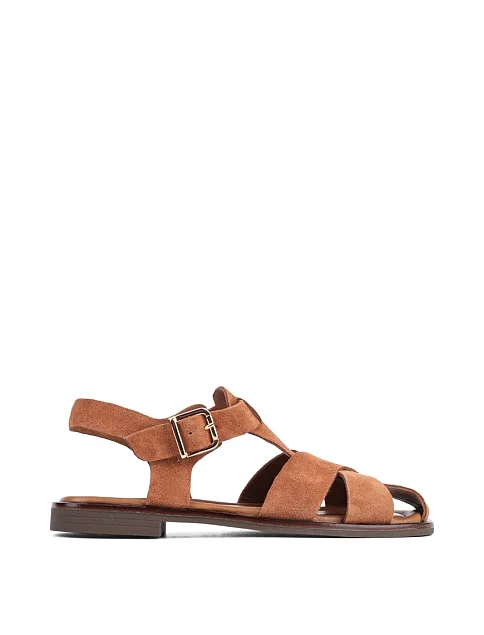 Женские сандалии Attizzare велюровые коричневые - фото 1 - Miraton