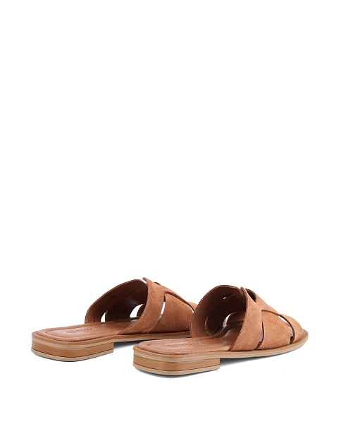 Женские шлепанцы Attizzare велюровые коричневые - фото 4 - Miraton