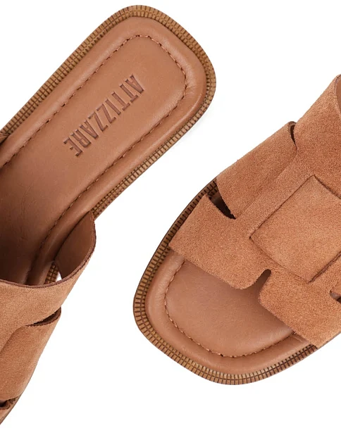 Женские шлепанцы Attizzare велюровые коричневые - фото 5 - Miraton