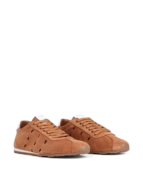 Женские кроссовки Attizzare велюровые коричневые - фото 3 - Miraton