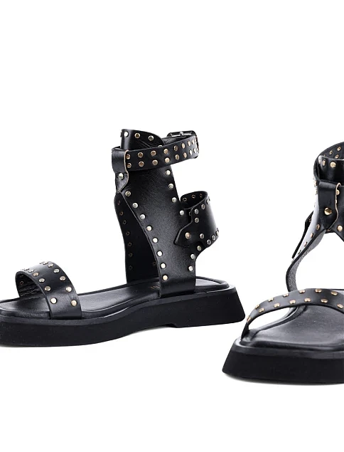 Жіночі сандалі Attizzare шкіряні чорні - фото 2 - Miraton