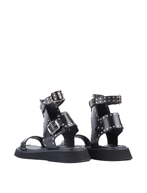 Жіночі сандалі Attizzare шкіряні чорні - фото 4 - Miraton