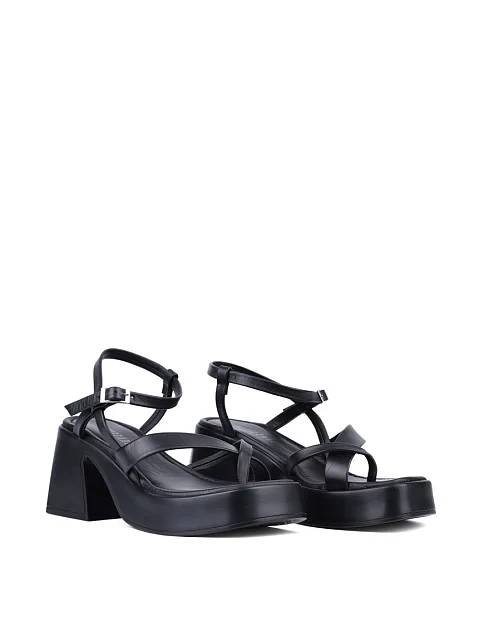 Жіночі босоніжки Attizzare шкіряні чорні - фото 3 - Miraton