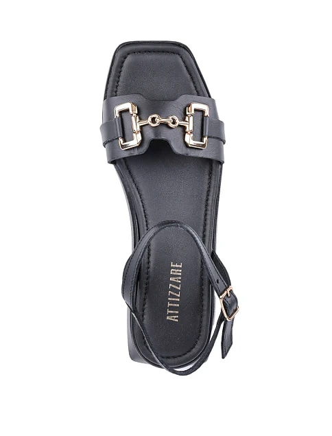 Жіночі сандалі Attizzare шкіряні чорні - фото 4 - Miraton